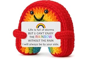 BuiltFit Get Well Gifts for Women - Crochet Positive Rainbow Inspirational Emotional Uplifting Support Motivational Affirmations for Men Friend Student Funny Gag Xmas Christmas Stocking Stuffers Gift