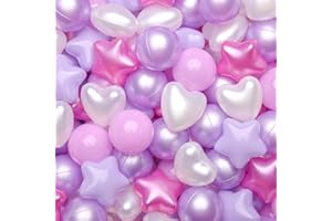 GOGOSO Ball Pit Balls,Plastics Balls for Ball Pit, Stars Hearts Shape for PastelBall for Toddlers Kids