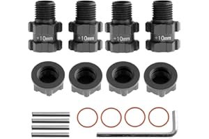 GENERIC RC Wheel Hex Hubs Adapter 14mm to 17mm Widen 10mm Extended Wheel Hub Drive with Anti-dust Cap Nuts Compatible for Arrma 1/10 3S Granite Mega Senton Big Rock New BIGROCK Typhon Upgrade Parts
