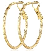 Degerde 14K Gold Hoop Earrings for Women Gold Hoop Earrings Well-cutting Earring for Women Big Hypoallergenic Lightweight Womens Hoops Earring 25/35mm