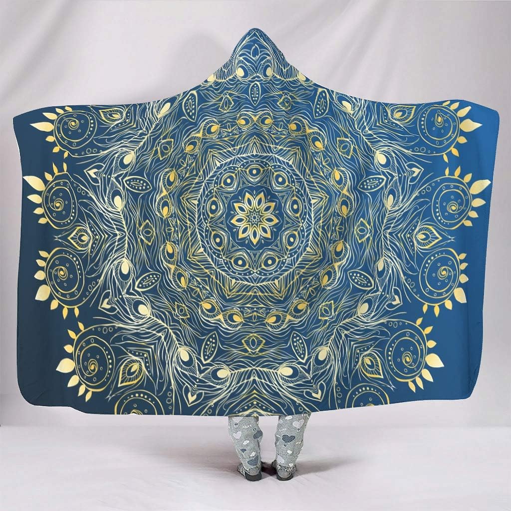 Amazon.com: Weighted Hooded Blanket Throw 3D Digital Midnighrt Blue