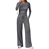 LILLUSORY Womens 2 Piece Matching Lounge Sets 2025 Fall Fashion Knit Sweater Airport Travel Vacation Outfits Gym Sweatsuits