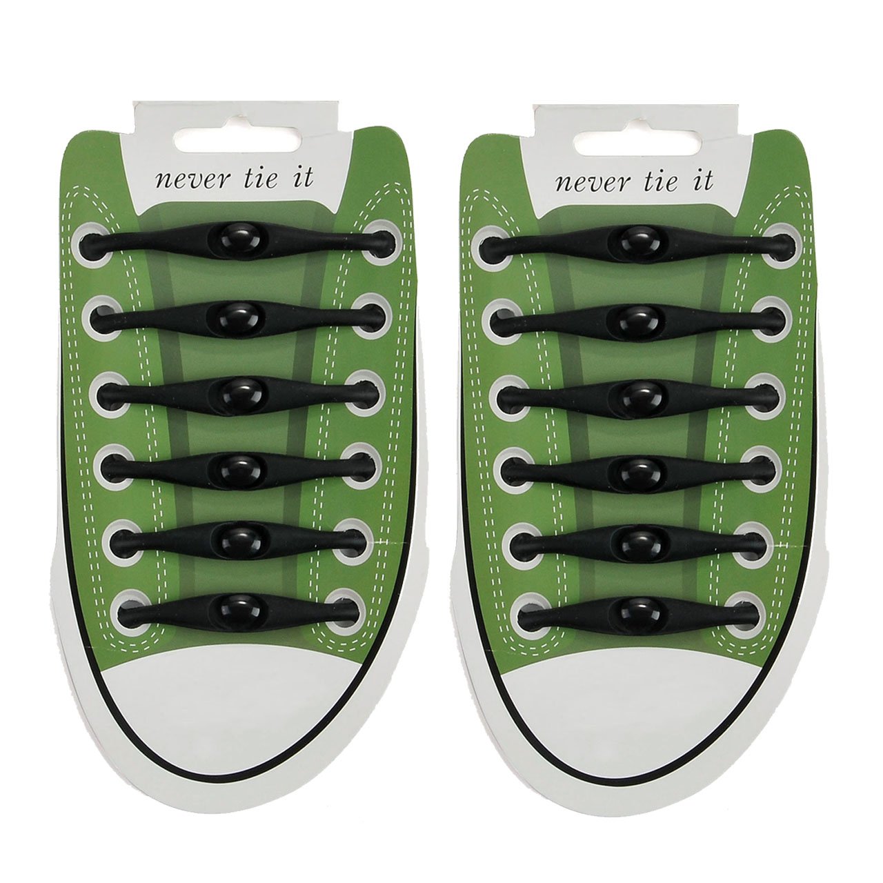 Faleto No Tie Flat Shoelaces, Men & Women Waterproof & Stretchy Silicone Tieless Shoe Laces For Athletic Dress Shoes, Hiking Boots Loose Shoelace Accidents Solid Black