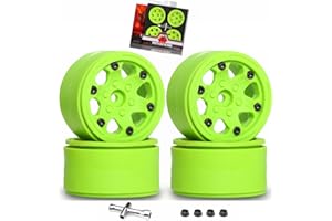 REDSPIDER 2.2 beadlock Wheels Plastic，2.2 Wheels（4pcs Black） for 1/10 RC Rock Crawler Car Axial Wraith RR10 SCX10 90046 YETI D90 CC01 RC Crawler Car Upgrade Parts (Green)
