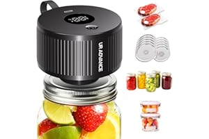Electric Mason Jar Vacuum Sealer – 3-in-1 Auto-Stop Vacuum Sealer for Wide & Regular Mouth Mason Jars, Bags & Containers, Por