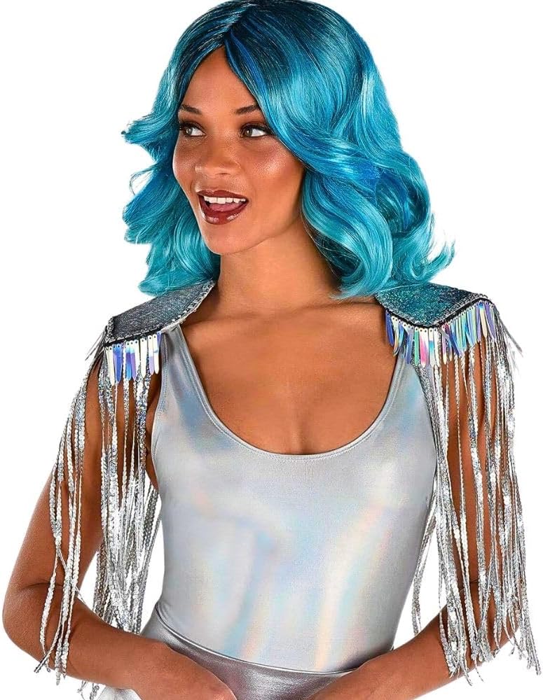 Tree Stands - Silver Festival Epaulettes - 2 Pcs. - Dazzling & Lightweight, Ultimate Accessory For Parties, Events, And Costumes