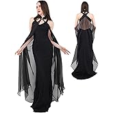 DAZCOS Chiffon Shawls Cape for Women Tulle Cloak for Evening Dresses Wedding Collared Halter Capelet for Christmas