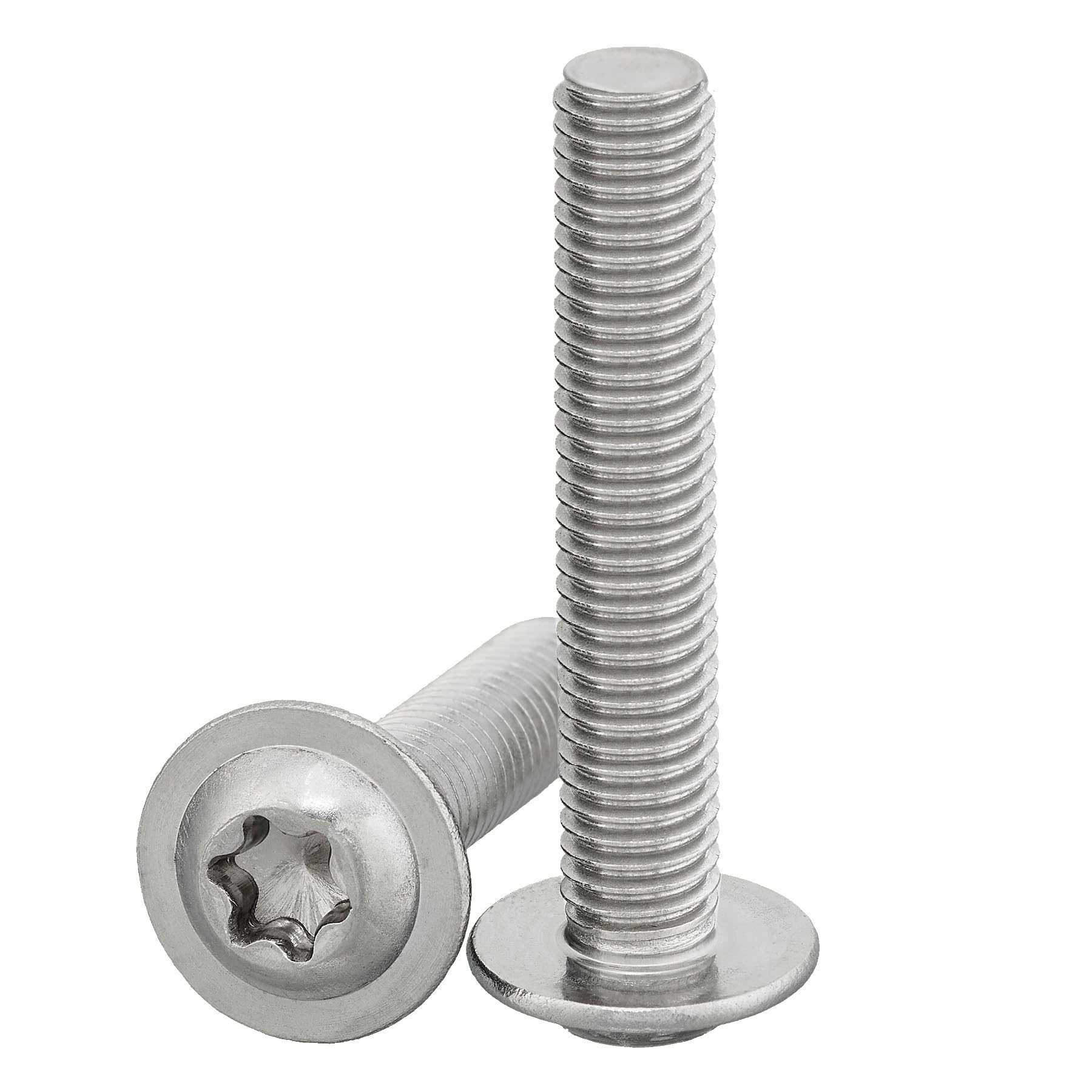 N / A Pan Head Screws with Flange and Hex Socket/Torx (ISR, TX) ISO 7380-2 Flat Head Screw with Flange Stainless Steel A2 V2A Full Thread Pack of 10 M6 x 60 mm