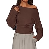 PRETTYGARDEN Women Off The Shoulder Sweater 2026 Fall Trendy Long Batwing Sleeve Knit Pullover Going Out Tops Winter Clothing