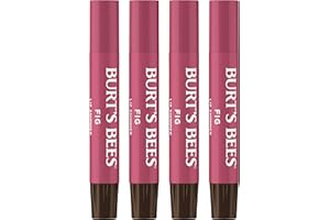 Burt's Bees Shimmer Lip Tint Set, Tinted Lip Balm Stick, Moisturizing for All Day Hydration with Natural Origin Glowy Pigmented Finish & Buildable Color, Fig (4-Pack)
