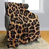 Rstick 60"x80" Classic Leopard Print Blanket - Soft Fleece Throw, Wild Style for Home Decor