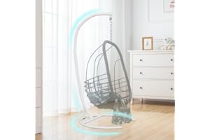 ARTBUSKE Hammock Stand Only Hammock Chair Stand Only Hanging Chair Stand Only Swing Stand Frame Outdoor Indoor Egg Chair Stand Only C Stand for Hanging Chair Swing Porch Heavy Duty (White)