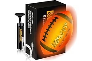 Cadyaw Glow in The Dark Football, Light Up LED Football Size 6, USB Rechargeable, Cool Outdoor Sports Boy Toys for Night Games, Birthday Gifts for Kids & Teens Age 6–12