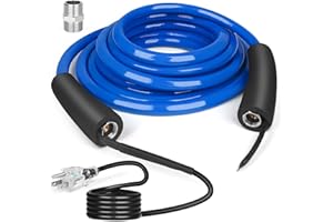 WABUPD 15FT Heated Water Hose for RV,Heated Drinking Water Hose with Thermostat,Lead and BPA Free,1/2" Inner Diameter,Temperatures Down to -40°F Self-Regulating,Blue Appearance (15FT)