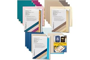 Cricut Joy Cutaway Cards in Neutrals, Marina and Corsage (4.25 in x 5.5 in) Sampler with Card and Paper Guide Bundle - Custom Greeting Birthday & Anniversary - Personalized Thank You- DIY Invitations