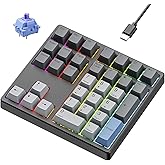 Kisnt MF34 Mechanical Numpad, Full-Function for Heavy Excel Financial | QMK/VIA Programmable, Wired 34 Keys Hot Swappable, Custom RGB with PBT Keycaps for Laptops PC Compact Keyboards