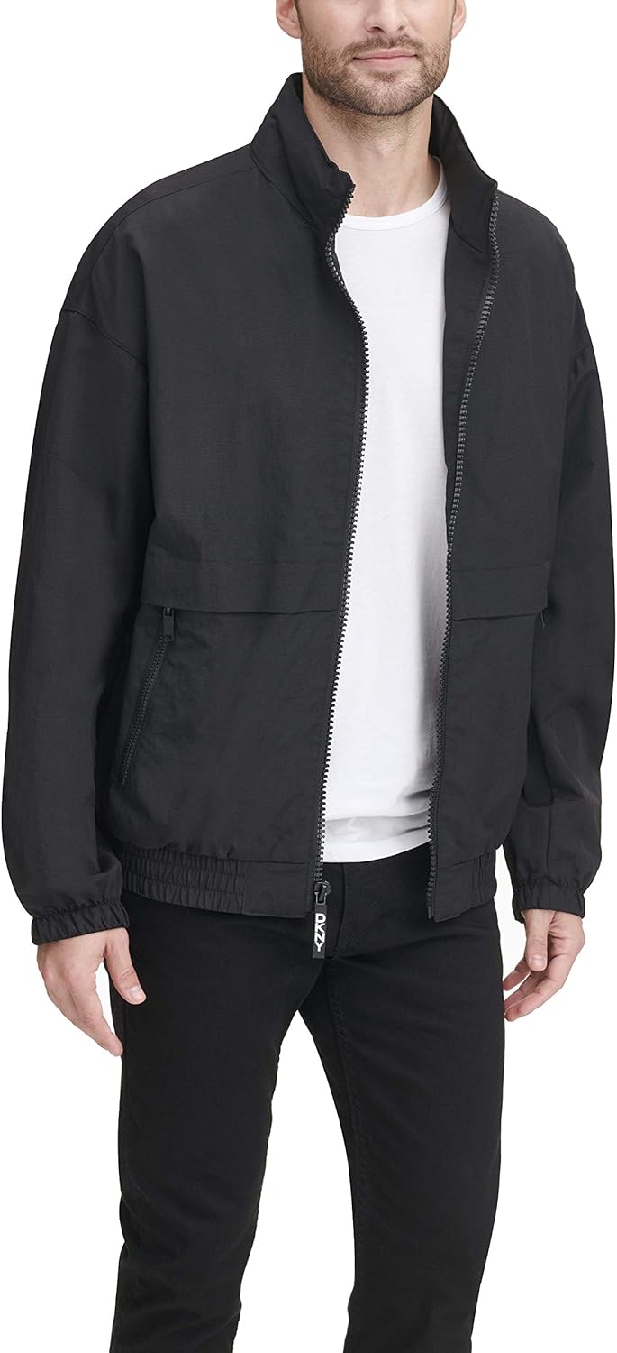 DKNY mens Water Resistant Taslan Windbreaker Jacket at  Men’s Clothing store