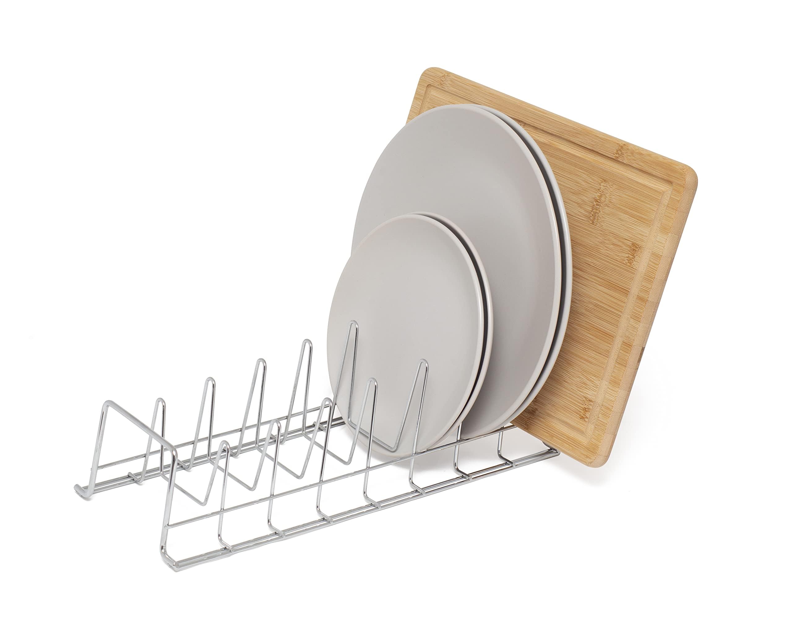 simplywire – Plate/Baking Tray/Pan Lid Rack – Kitchen Cupboard Storage Organiser - Chrome