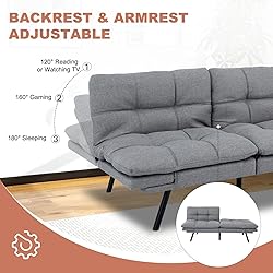 MUUEGM Futon Sofa Bed,Memory Foam Modern