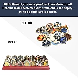 DecoWoodo 7 Rows Challenge Coin Display Stand Solid