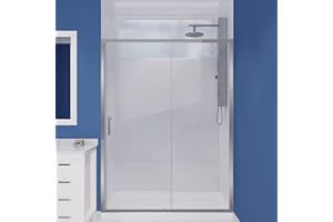 ANZZI 72 x 60 inch Framed Shower Door in Polished Chrome | Halberd Water Repellent Glass Shower Door with Seal Strip Parts | Easy Glide Rollers Sliding Shower Door | SD-AZ052-02CH