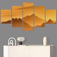SIGNWIN 5 Panel Canvas Wall Art Modern Art Expressive Landscape Modern Mountain Top Multicolor Photography for Home Decorations Ready to Hang - 60