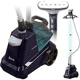 SALAV Heavy Duty Commercial Full-Size Garment Steamer with Foot Pedals and Extra Large 3L (101.5 oz) Water Tank, 1800 watts of Poweful Steam (Navy)