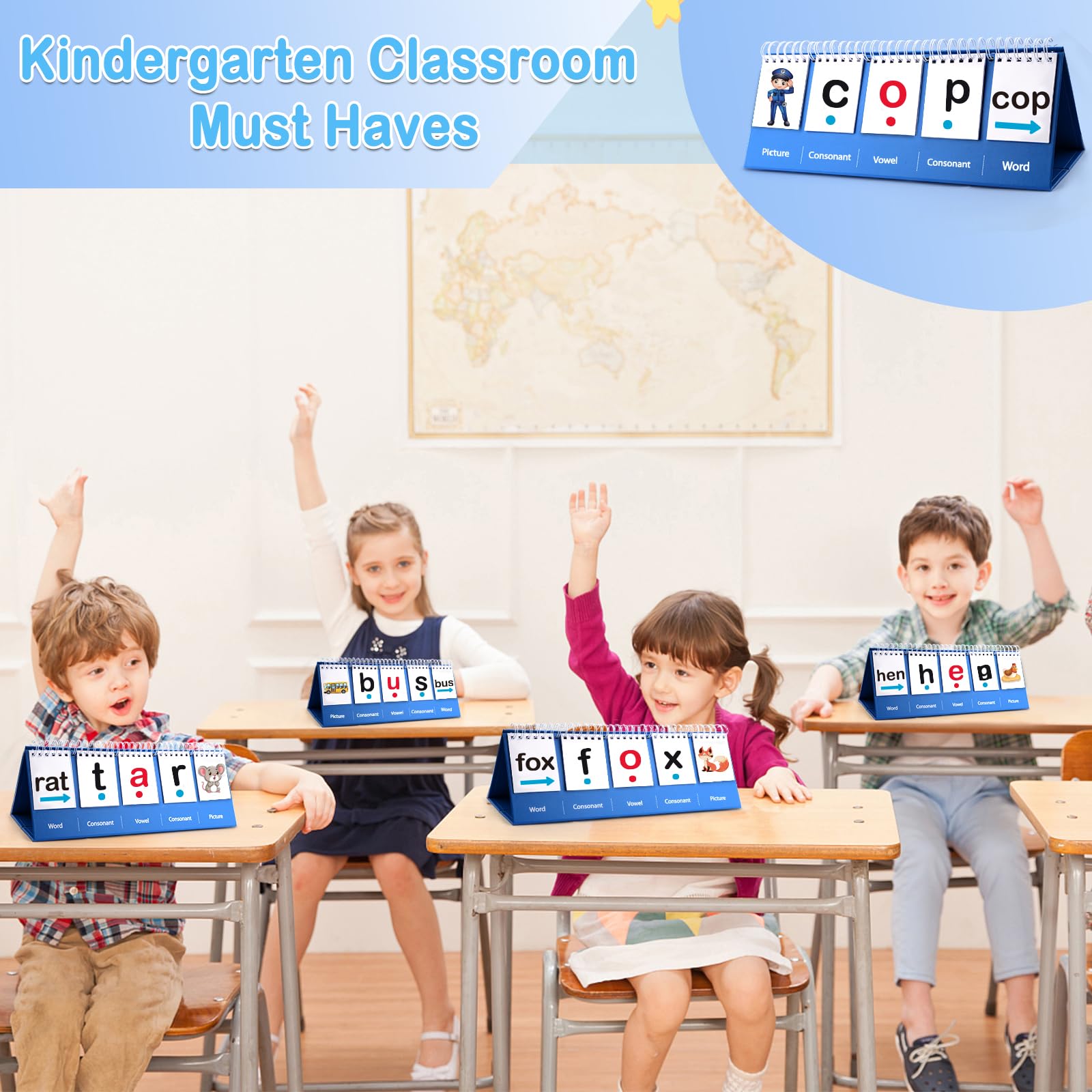 CVC Word Games-Phonics Games Sight Words Flash Cards Kindergarten, Preschool Kindergarten 1st 2nd Grade Classroom Must Haves, Speech Therapy Toys for Toddler, Special Education Toys Spelling Games