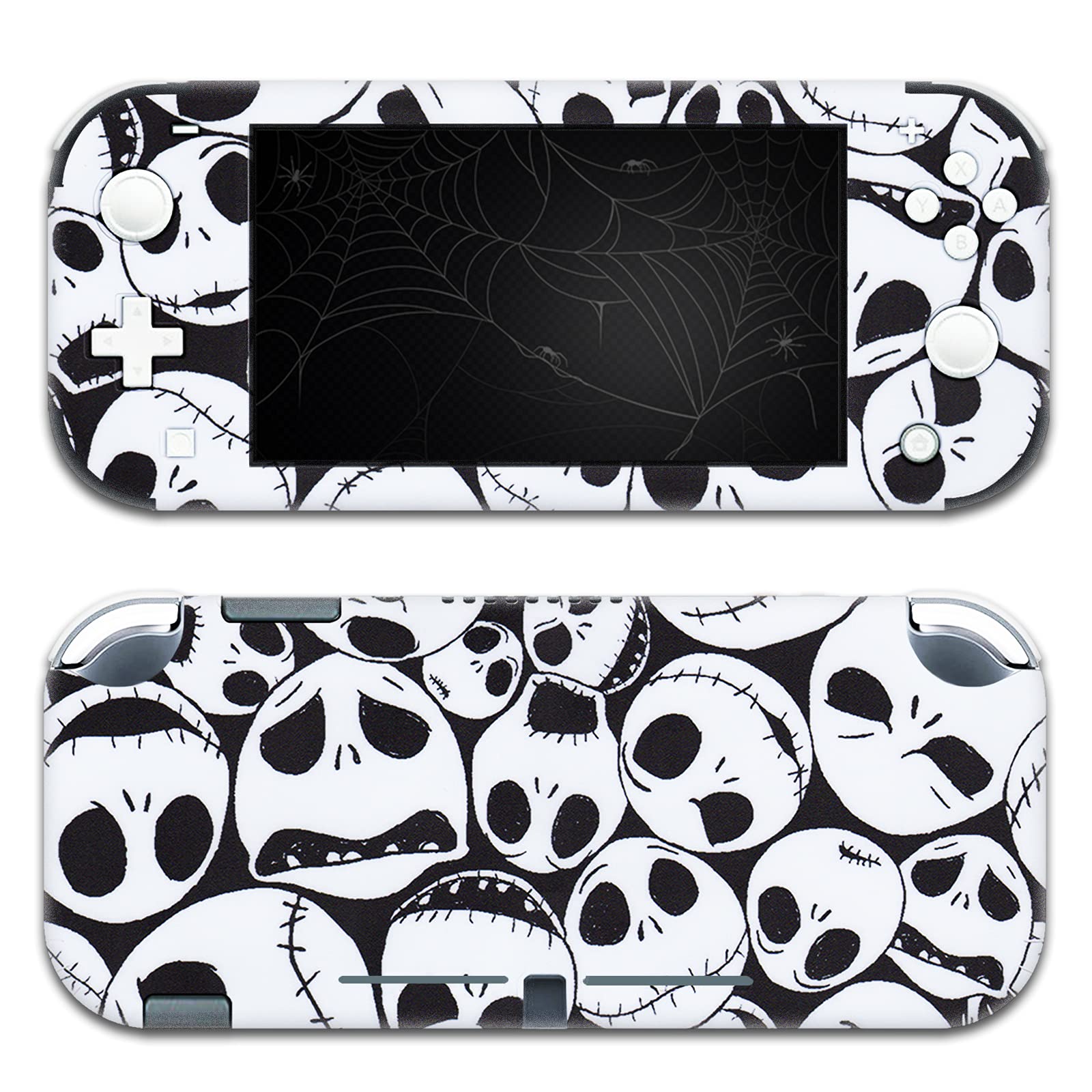 BelugaDesign Skulls Switch Skin | Gothic Horror Vinyl Decal Wrap | Halloween Nightmare Aesthetic | Spooky Skeleton Sticker Cover | Compatible with Nintendo Switch (Switch Lite, Black White)