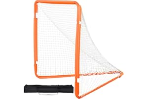 VEVOR Lacrosse Goal, 4' x 4' Small Kids Lacrosse Net, Folding Portable Lacrosse Goal with Carry Bag, Iron Frame Backyard Trai