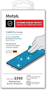 Invisible First Defense Liquid Glass Screen Protector with up to $350 Screen Protection - Scratch Resistant Nano Coating for All Phones Tablets Smart Watches Apple Samsung iPhone iPad Galaxy and Others Universal