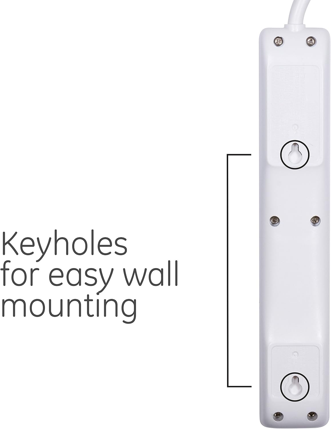 GE 6 Outlet Power Strip, 8 Ft Long Extension Cord, Grounded Outlets, UL Listed, White, 14832: Home Improvement