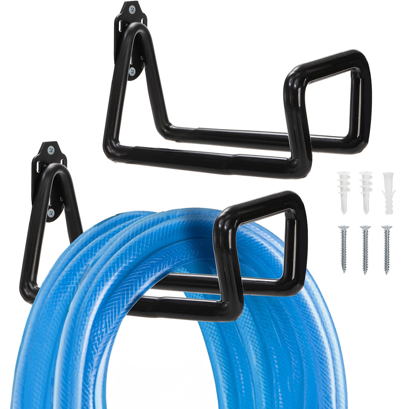 Cididu 2 Pack Garden Hose Holder Wall Mount, Metal Water Hose Holder ...