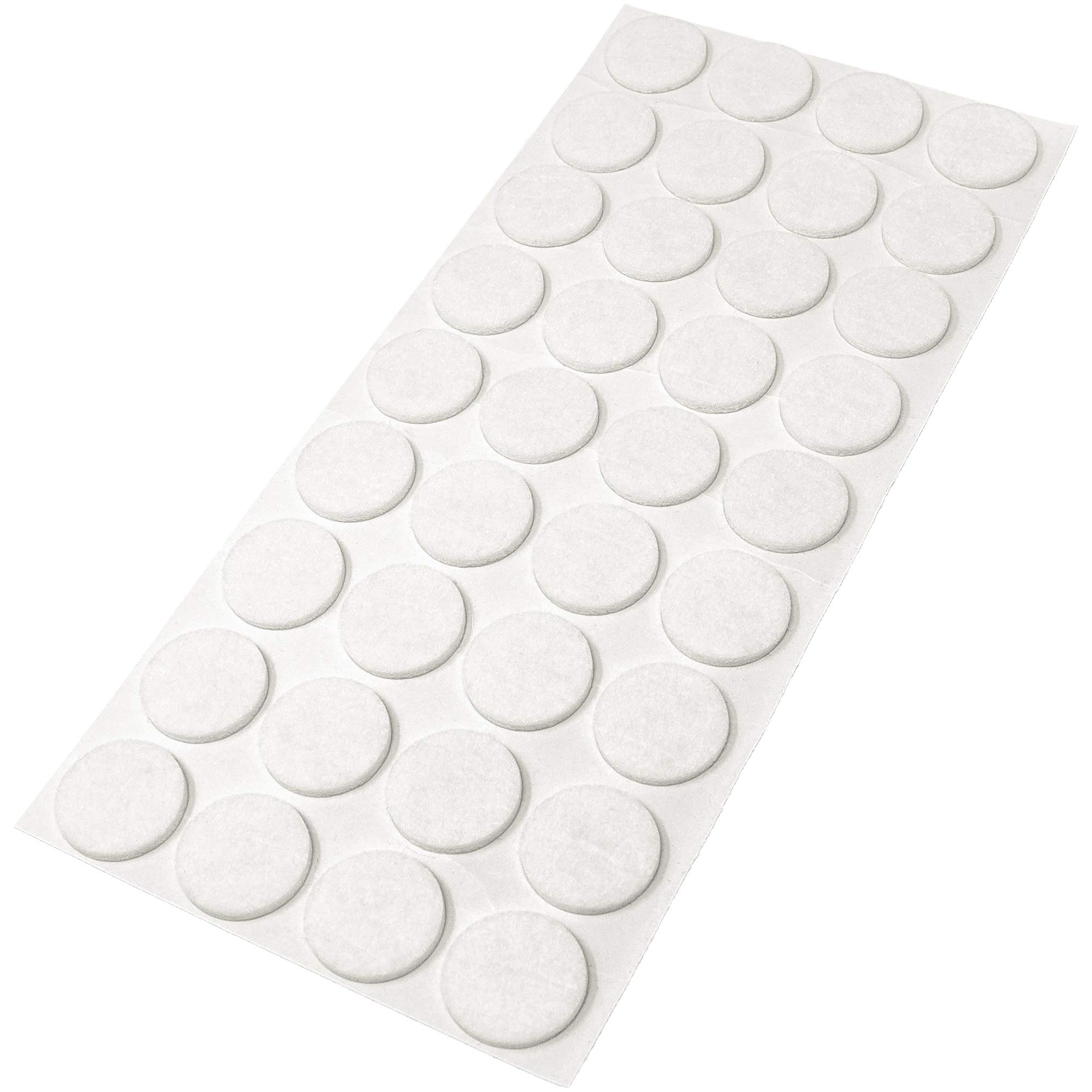 Adsamm® / 36 x self-adhesive felt pads/White/ø 0.94'' (ø 24 mm) / round / 0.138'' / 3.5 mm thick stick-on furniture felt glides/Furniture & Chair Glides
