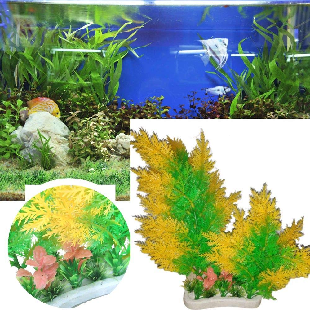 Plastic Plants Pet Supplies QUMY Large Aquarium Plants Artificial