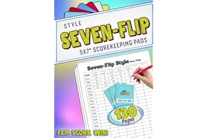 Seven-Flip Style Scorekeeping Pads 5 X 7 Inches: 130 Pages with 7 player Score Sheets for Game Nights, Card Game Score Pads F