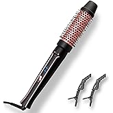 Asani 1.5" Heated Round Brush, Thermal Barrel for Curls, Waves and Volume | Detachable Brush Head, Straightening for All Hair Types, Travel-Friendly Dual Voltage 120-240V for Medium Curls, Loose Waves
