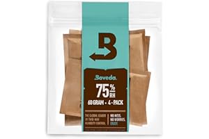 Boveda 75% Two-Way Humidity Control Packs Fix Major Moisture Loss in Non-Plastic Humidifier Boxes – Size 60 – 4 Pack – Moisture Absorbers – Humidifier Packs – Hydration Packets in Resealable Bag