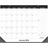 Nekmit Desk Calendar 2026, Yearly Monthly Desk Pad Calendar, Wall Calendar for Planning, Ruled Blocks, January 2026 - Decembe