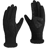 Jökulríki Winter Gloves for Women Touchscreen Gloves Warm Knit Fleece Lined for Cold Weather