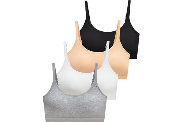 SALIA GIRL Light Sport Crop Cami Bras for Teens & Big Girls Training Bras with Adjustable Straps Fixed Pads