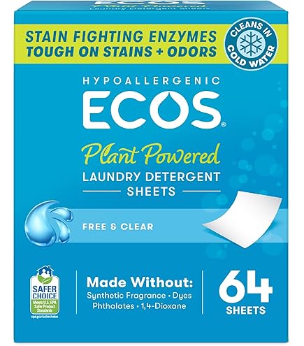 Amazon.com: ECOS Laundry Detergent Sheets Vegan, No Plastic Jug
