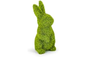 MicoSim Easter Bunny Decorations,Resin Moss Bunny Figurine,Garden Artificial Moss Rabbit Easter Décor Easter Party Favors Gifts (Small0102)