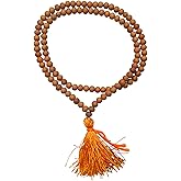 Genuine Sandalwood Tibetan Japa Mala 108+1 Beads 6mm | Chandan Prayer & Meditation Mala for Mantra Chanting, Yoga, Spiritual Jewelry | Wearable as Necklace or Bracelet, Naturally Fragrant