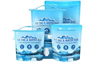 HEYTRIP 4 Pack Reusable Ice Bags for Cooler 2.5lb 5lb Ice Cube Bags, Long Lasting Cold Dry Freezer Packs, Leakproof Water Container - Fill it with Ice to Keep Cooler Cold and Drink its ICY Water