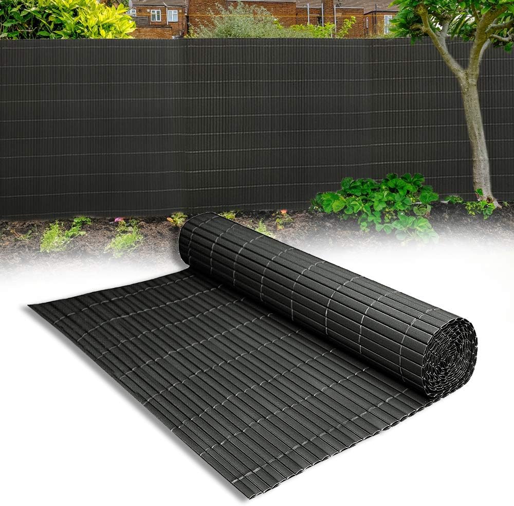 Aufun Sichtschutzmatte PVC 180x500cm - Sichtschutzzaun Anthrazit Windschutz fur Garten Balkon und Terrasse (180x500cm,Anthrazit)