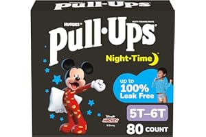 Pull-Ups Boys' Night-Time Potty Training Pants, Size 5T-6T Overnight Training Underwear (46-60 lbs), 80 Ct