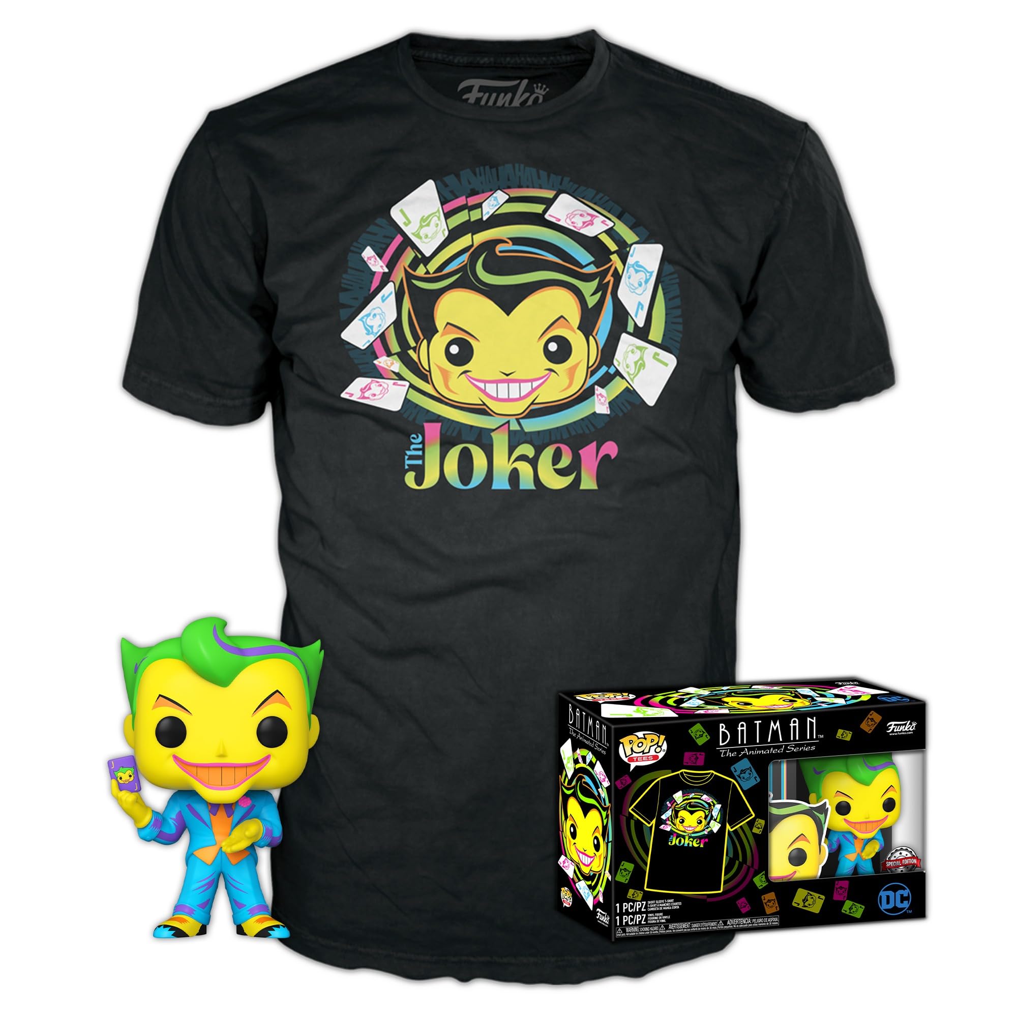 Funko Pop! & Tee: DC - Joker - (BKLT) - Extra Large - (XL) - DC Comics - T-Shirt - Clothes With Collectable Vinyl Figure - Gift Idea - Toys and Short Sleeve Top for Adults Unisex Men and Women