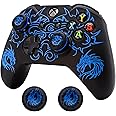 Xbox-One Controller Skin, BRHE Anti-Slip Silicone Cover Protector Case Accessories Set for Microsoft Xbox 1 Wireless/Wired Gamepad Joystick with 2 Thumb Grips Caps (Blue)