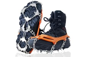 Crampons for Winter Hiking Boots,Upgrade 25 Spikes Traction Ice Cleats for Women Men Boots Shoe Ice Snow Grips Safe Walking C